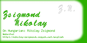 zsigmond mikolay business card